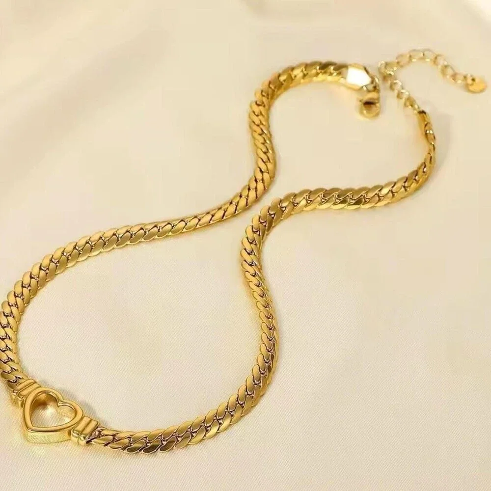Gold Heart Necklace With A 837 A